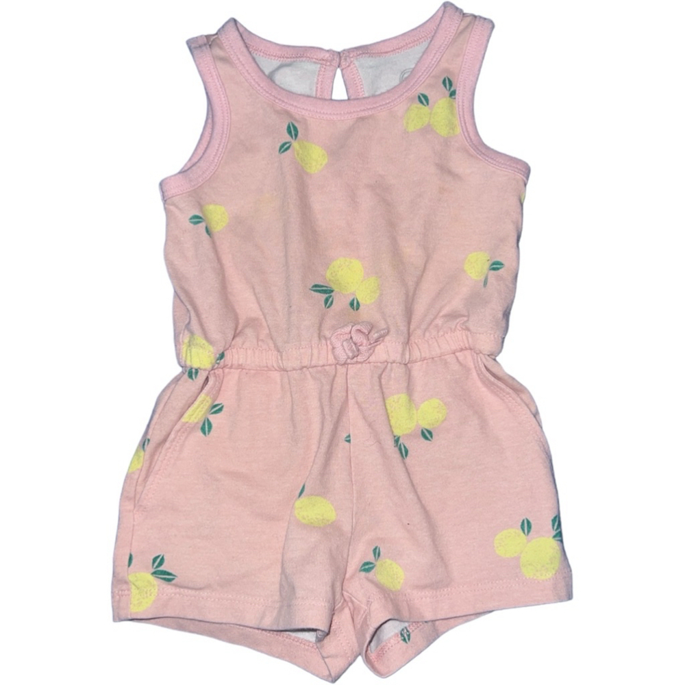 Girls Wonder Nation Pink Lemon Romper Size 18 Months